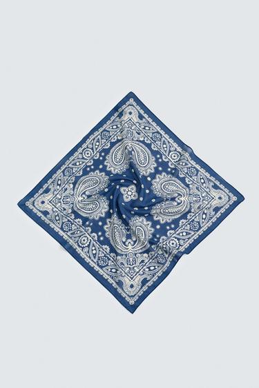 Zara PAISLEY PRINT BANDANA - Blue / Indigo
