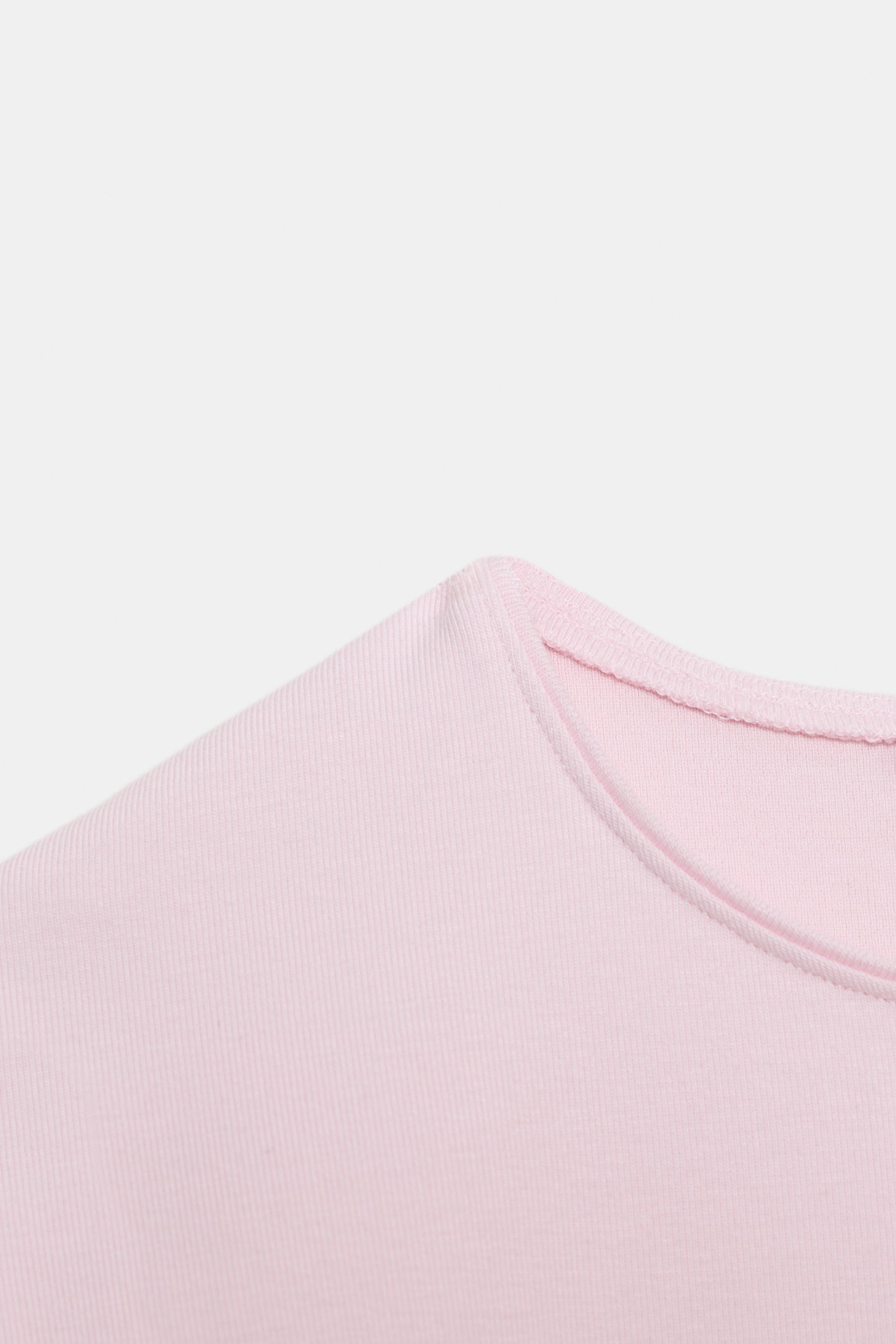 PUANTİYELİ KISA KOLLU CROP T-SHIRT - Görsel 4