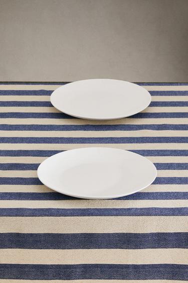 TABLECLOTH WITH DYED THREAD STRIPES - Ecru / Blue by Zara - Image 1