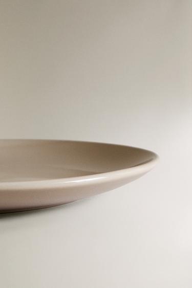 STONEWARE DINNER PLATE - Taupe grey by Zara - Image 3