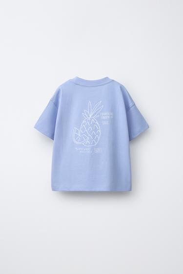 T-SHIRT IMPRIMÉ - Bleu clair de Zara