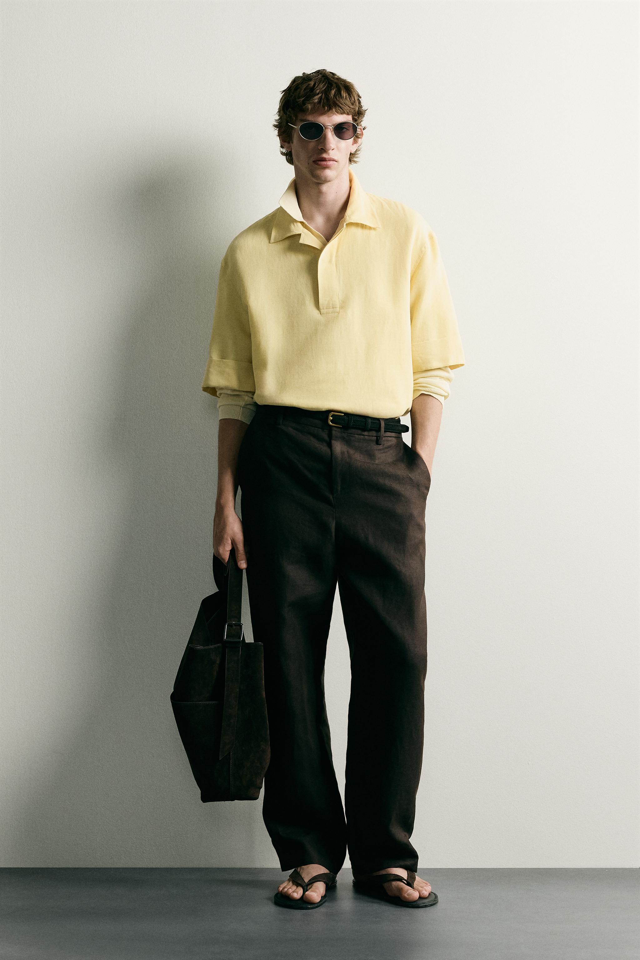 COTTON - LINEN POLO SHIRT