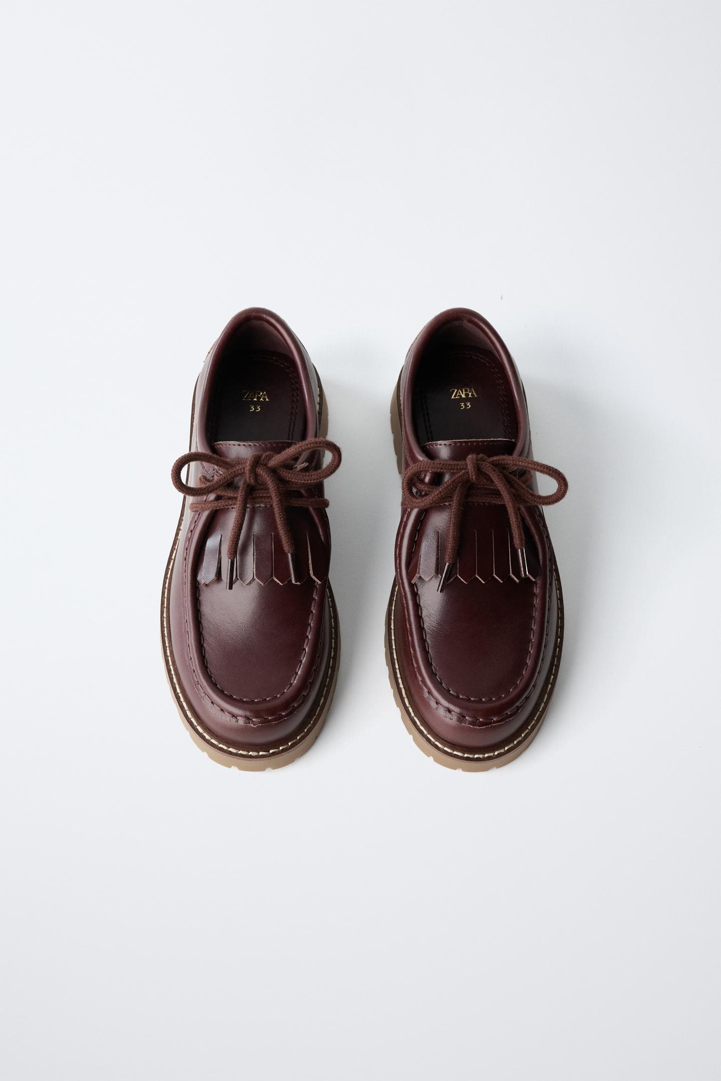 Детские туфли Zara Fringed Wallabee, цвет: Коричневый — фото 4