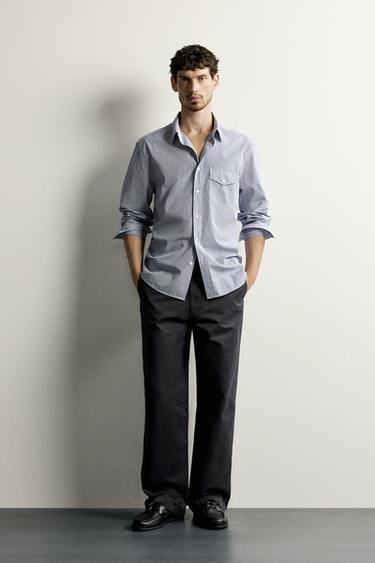 CAMISA REGULAR FIT RAYAS - Azul / Blanco de Zara
