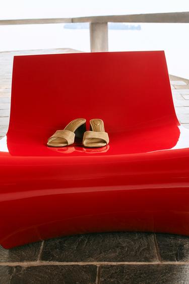 SPLIT SUEDE HEELED SANDALS - Sand Brown by Zara