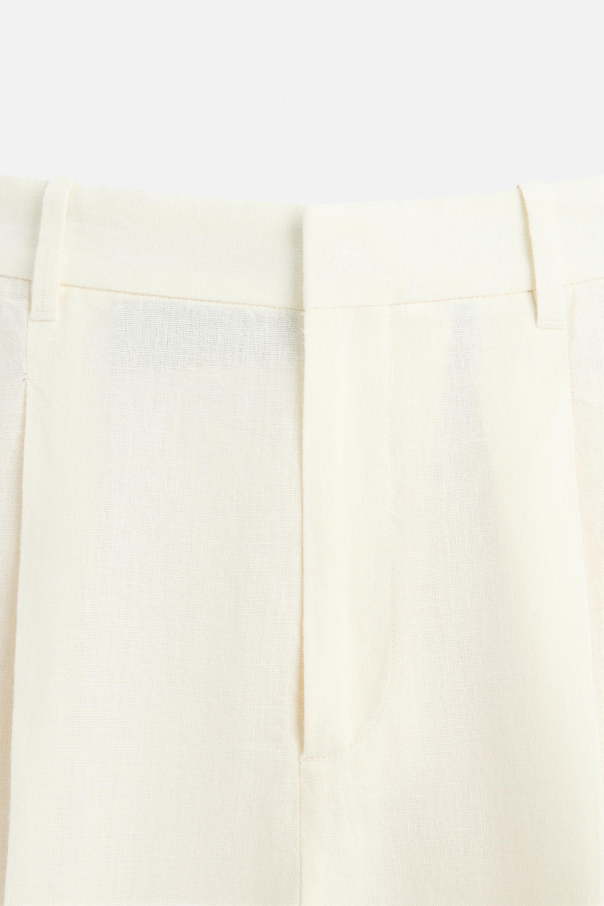 【ZARA】LIMITED EDITION 100% リネンプリーツパンツ LIMITED EDITION 100% リネンプリーツパンツ - エクリュ | ZARA