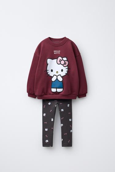 Zara HELLO KITTY © SANRIO SWEATSHIRT AND LEGGING SET - Burgundy