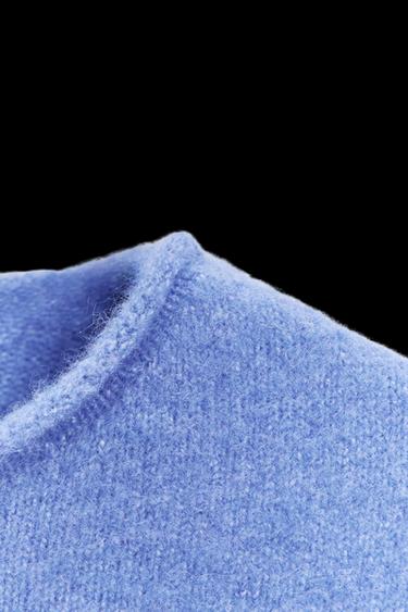 Zara SHORT SLEEVE KNIT SWEATER - Blue