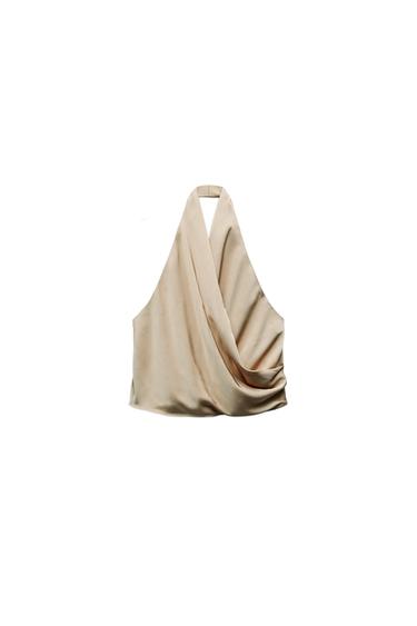 SATIN HALTER TOP