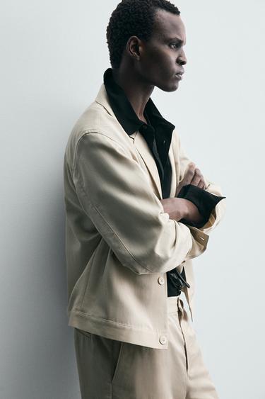 RELAXED FIT OVERSHIRT - Beige by Zara - Image 5