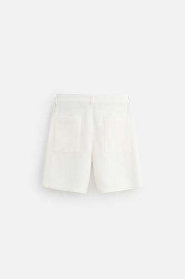BERMUDA COUPE DÉCONTRACTÉE - Blanc de Zara - Image 7