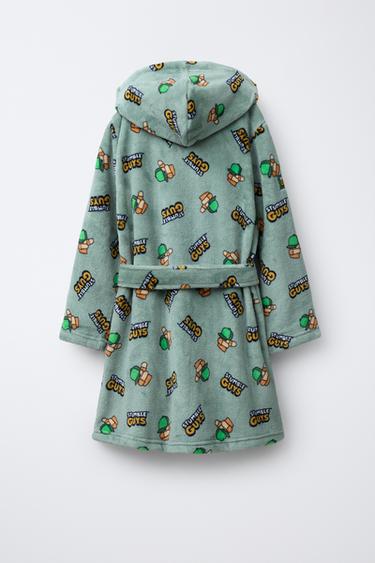 AGES 3-14 / STUMBLE GUYS ™ © SCOPELY FLEECE ROBE - Green by Zara - Image 1