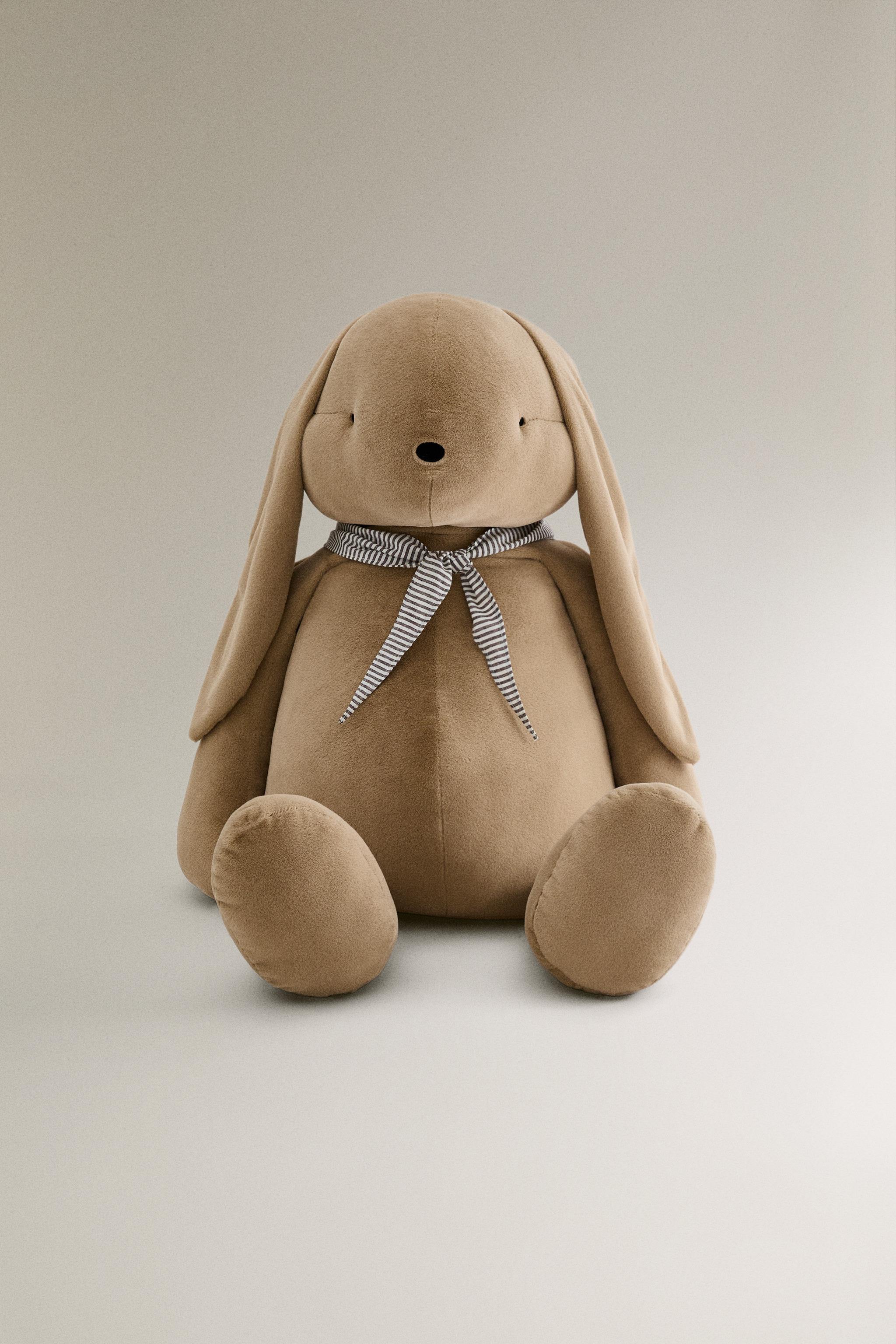 KIDS' LARGE RABBIT SOFT TOY — Dark beige