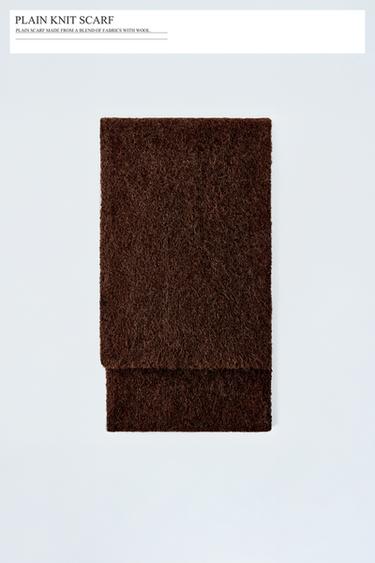 PLAIN KNIT SCARF - Brown by Zara