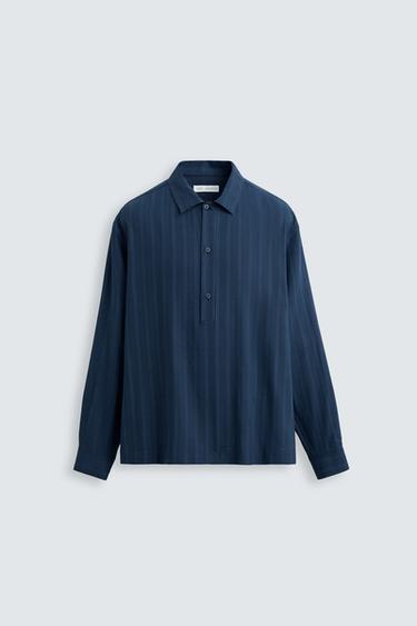STRIPED POLO SHIRT - Blue by Zara