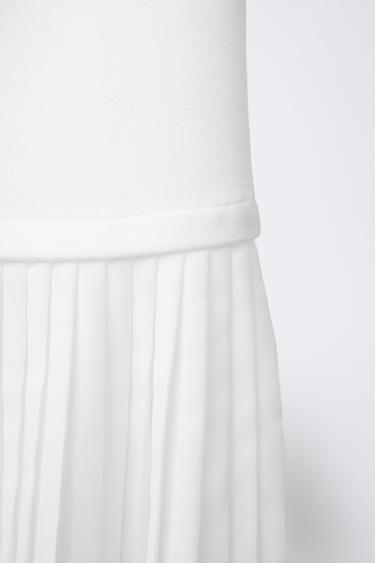JUPE MIDI PLISSÉE - Blanc cassé de Zara - Image 2