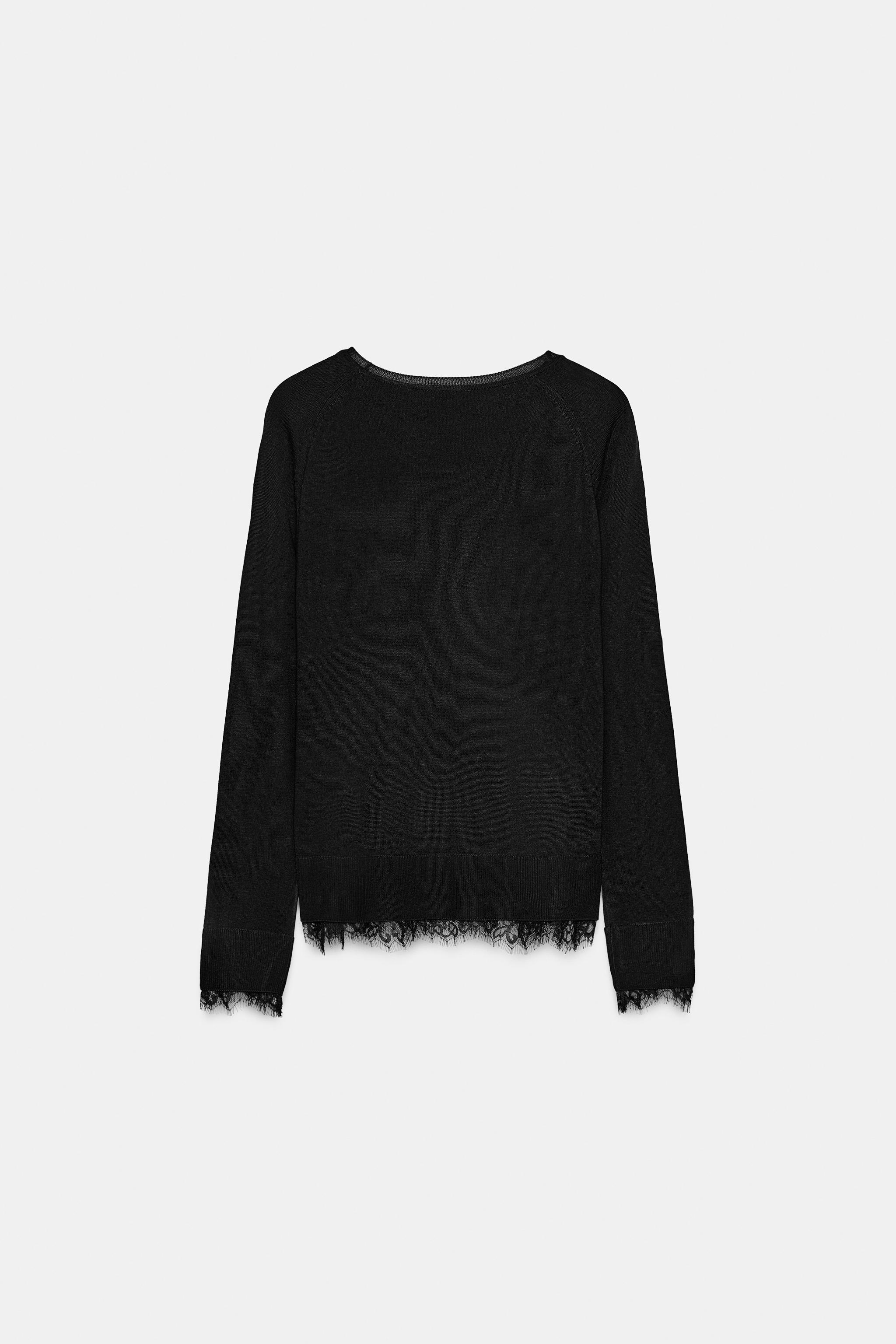 Женские свитеры Zara LACE KNIT JUMPER — фото 6
