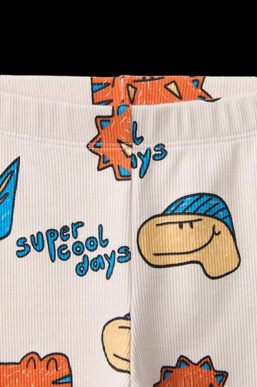 ANIMAL PRINT RIBBED LEGGINGS - Ecru by Zara