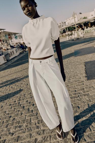 GATHERED KNIT TOP - White by Zara