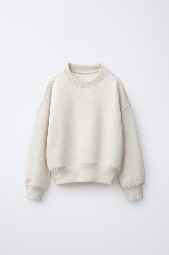 PLAIN JOGGING SWEATSHIRT - Sand / Marl by Zara - Image 0