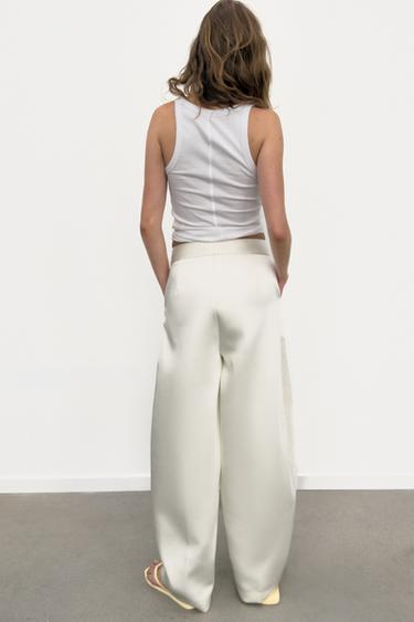 PANTALON SATINÉ BALLON - Blanc cassé de Zara - Image 6
