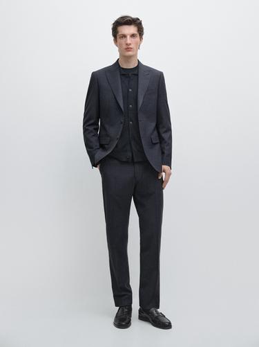 Zara Cool wool suit blazer - Indigo