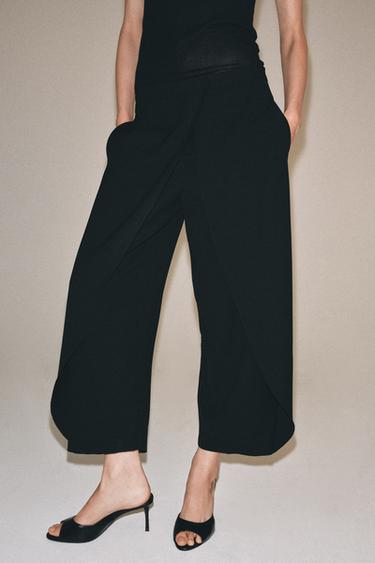 ZW COLLECTION TROUSERS WITH FRONT PLEATS - Black by Zara