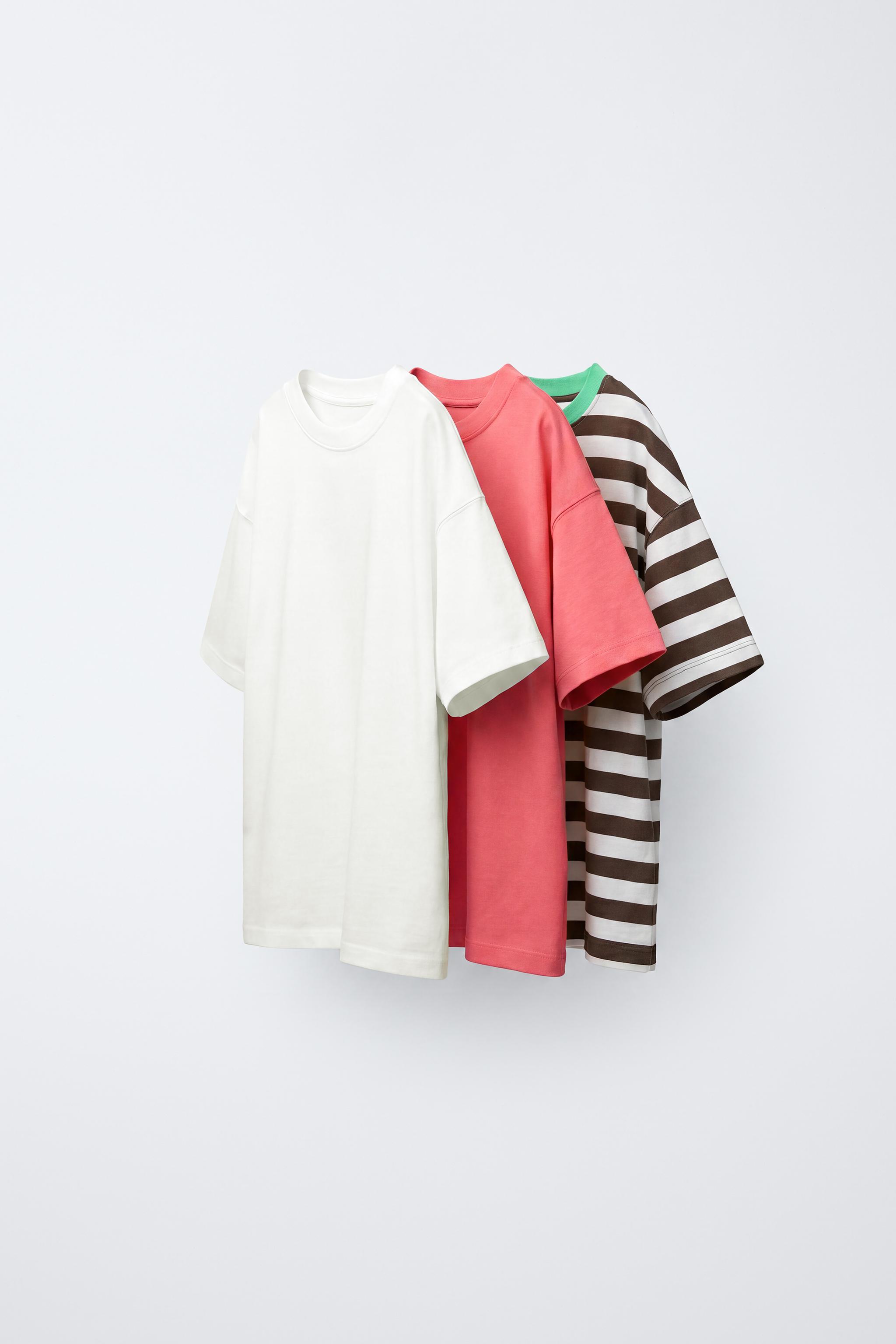 THREE-PACK OF BASIC AND STRIPED T-SHIRTS
