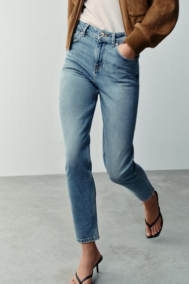 Zara Z1975 HIGH-RISE MOM FIT JEANS - Indigo