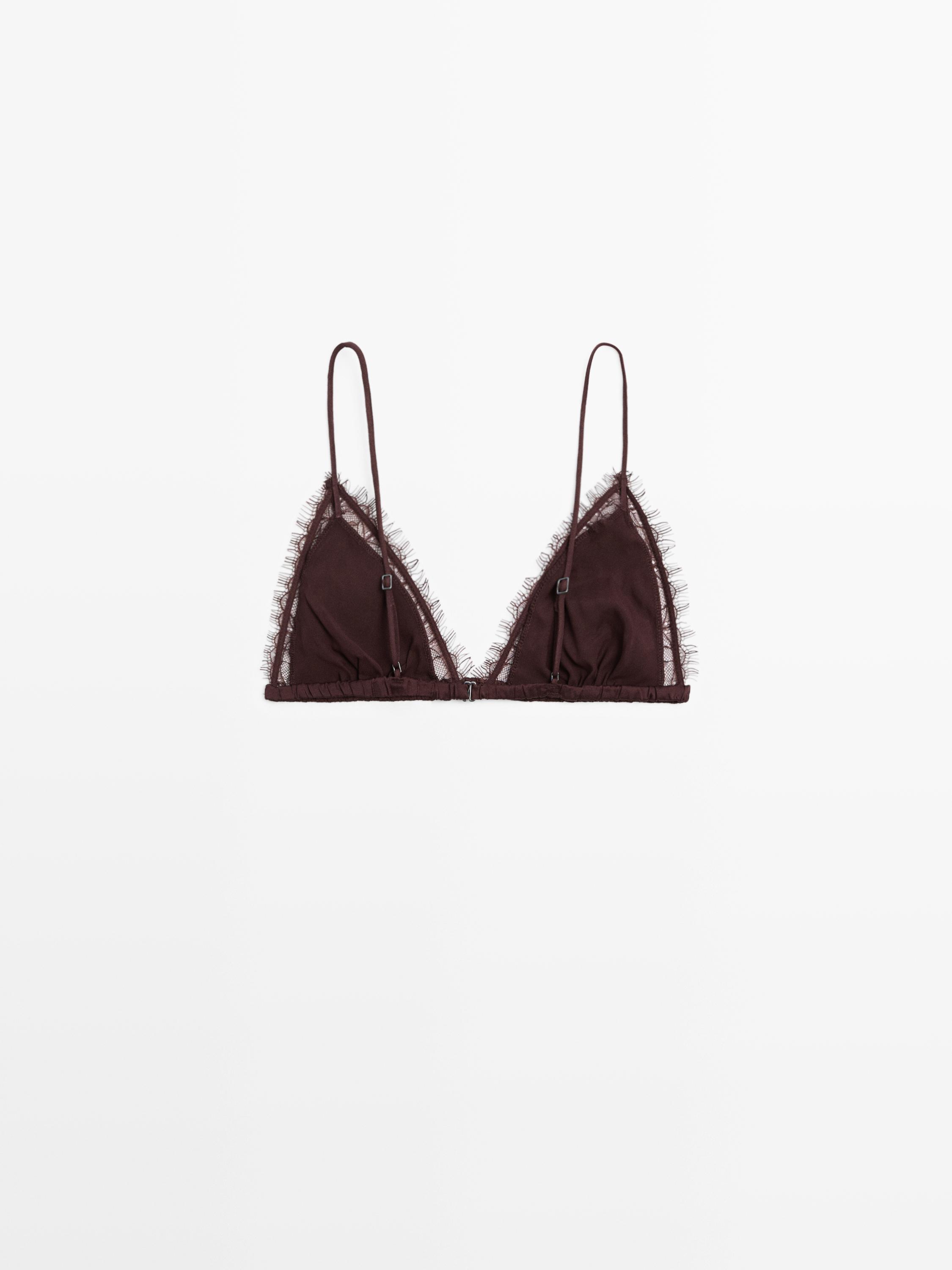 Bralette triangle dentelle soie