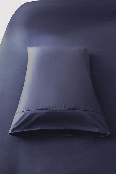 TAIE D’OREILLER PERCALE DE COTON (300 FILS) - Bleu nuit de Zara - Image 6