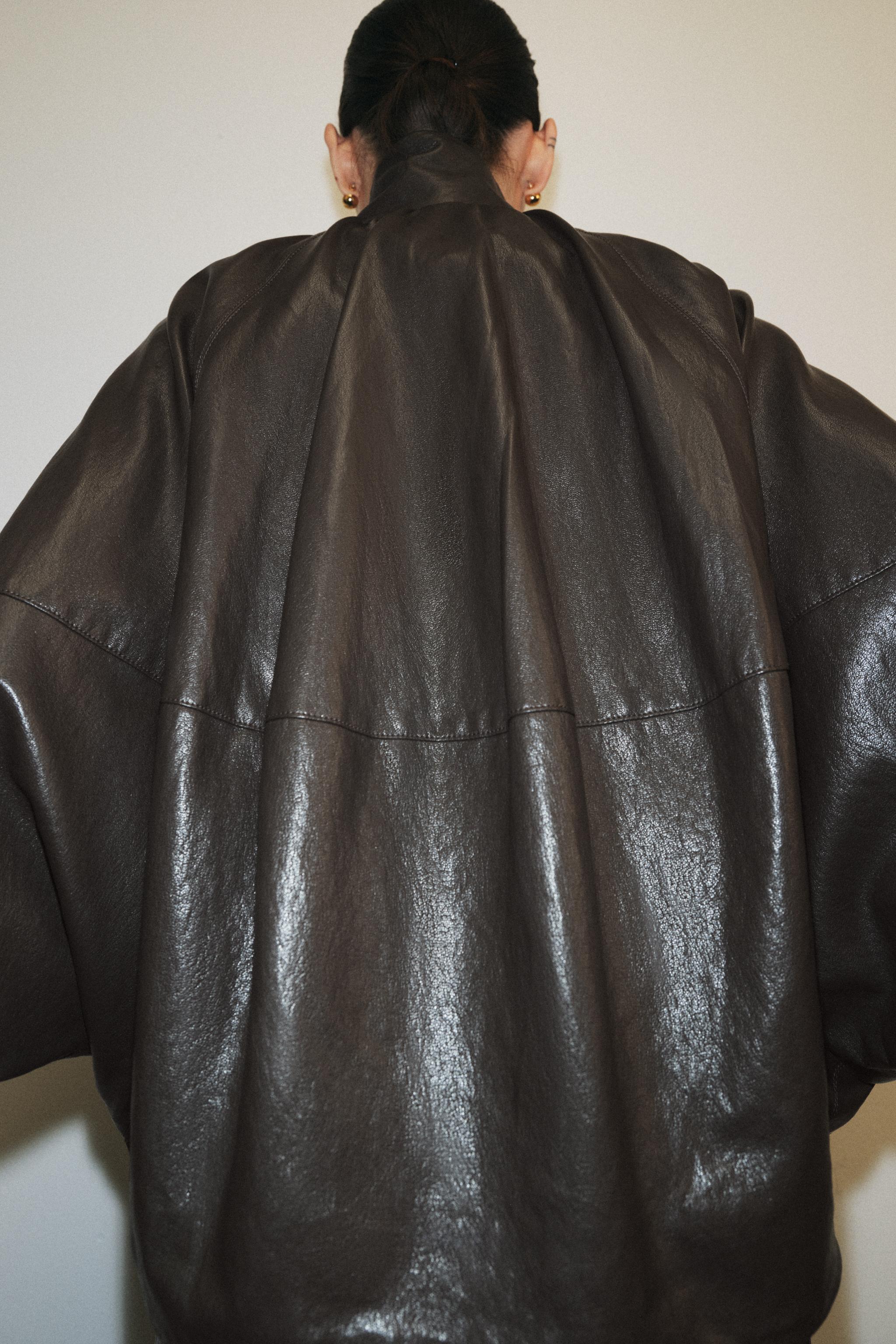 FAUX LEATHER BOMBER JACKET ZW COLLECTION