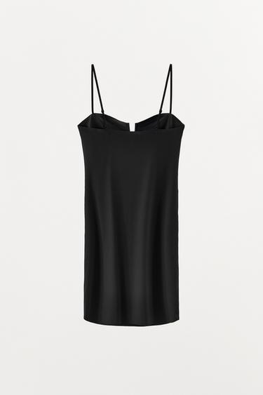 ROBE AVEC POLYAMIDE PIÈCE MÉTALLIQUE - Noir de Zara - Image 3