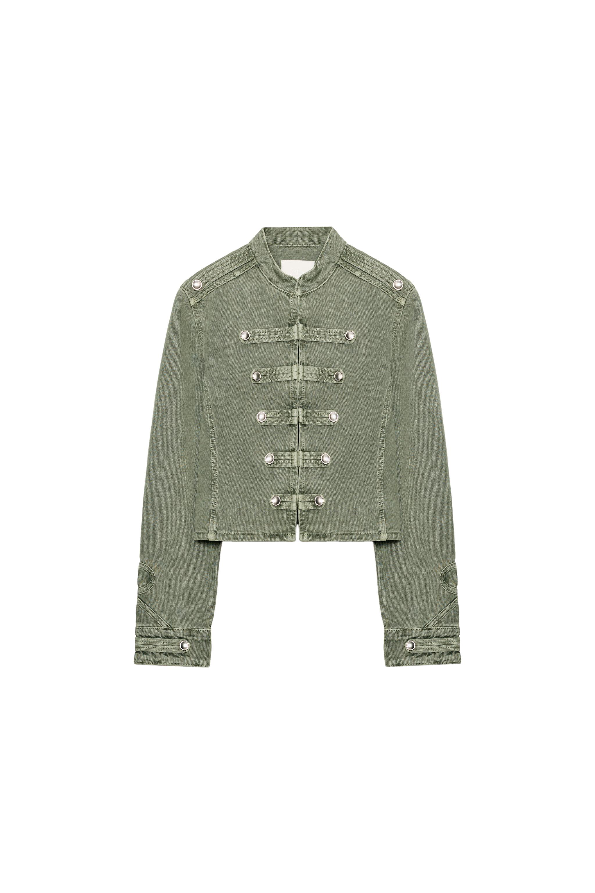 ボタンディテール入りフィットジャケット - グリーン | ZARA Japan / 日本