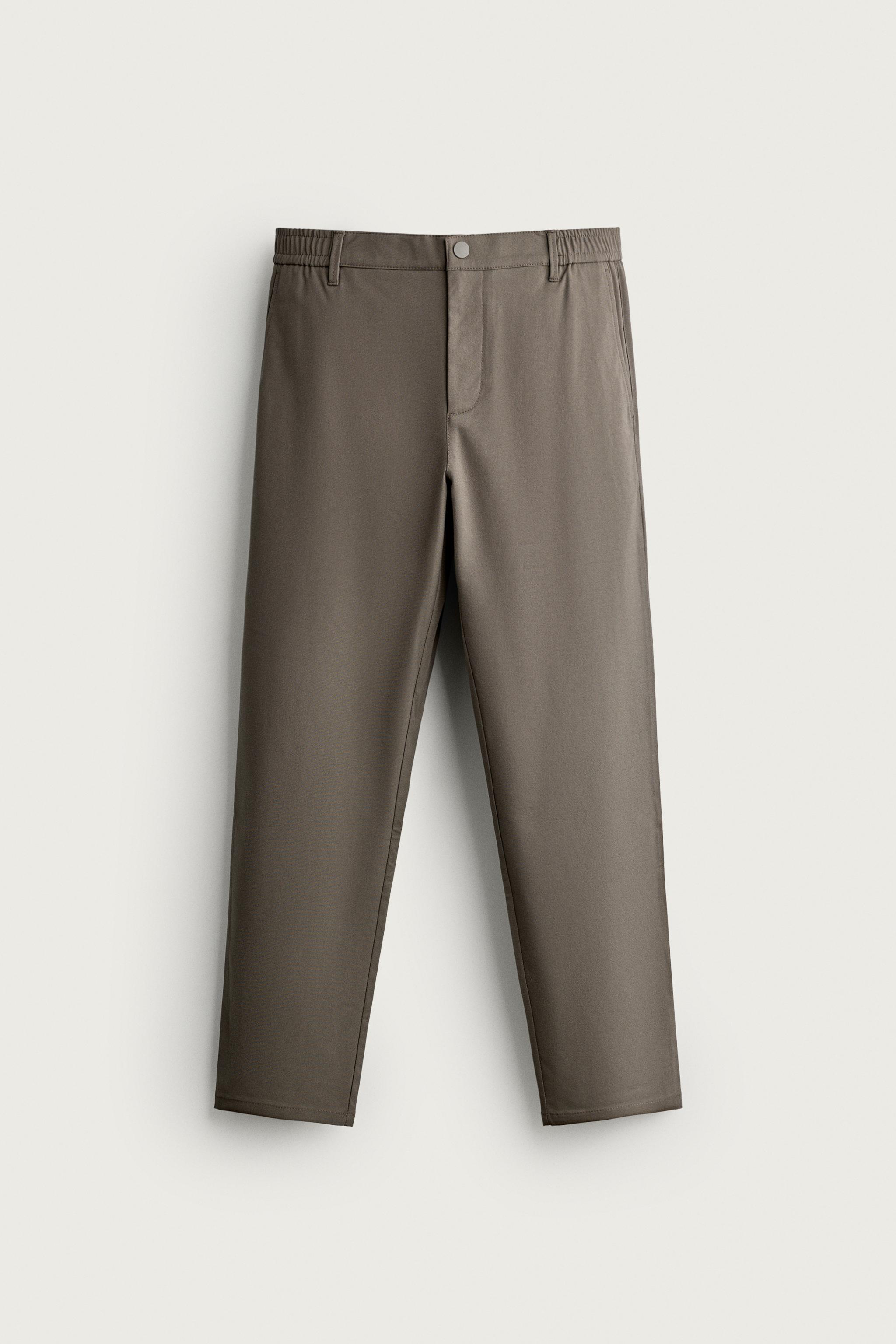 COMFORT SLIM FIT PANTS — Brown / Taupe