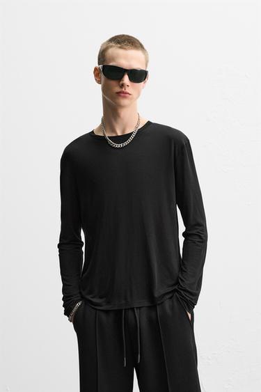 LIMITED EDITION LYOCELL T-SHIRT - Black by Zara