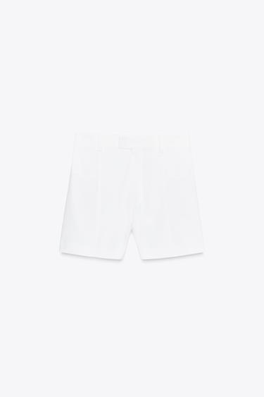 CONTRAST POCKET SHORTS ZW COLLECTION - Ecru by Zara