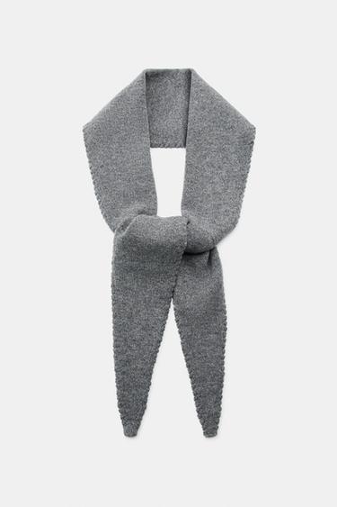 100% WOOL SCARF - Grey by Zara