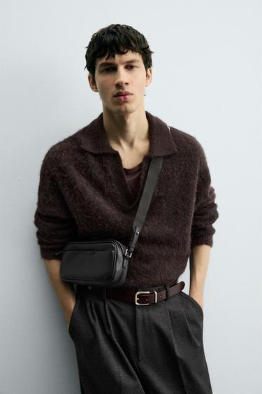 Zara PLAIN CROSSBODY BAG - Black - Image 0