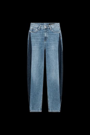 JEANS ZW COLLECTION TAPERED PATCHWORK - Azul de Zara - Imagen 0