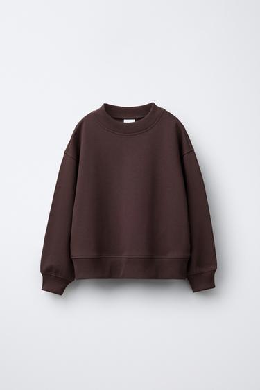 ENSEMBLE INTERLOCK SWEAT ET PANTALON LARGE - Marron de Zara - Image 1