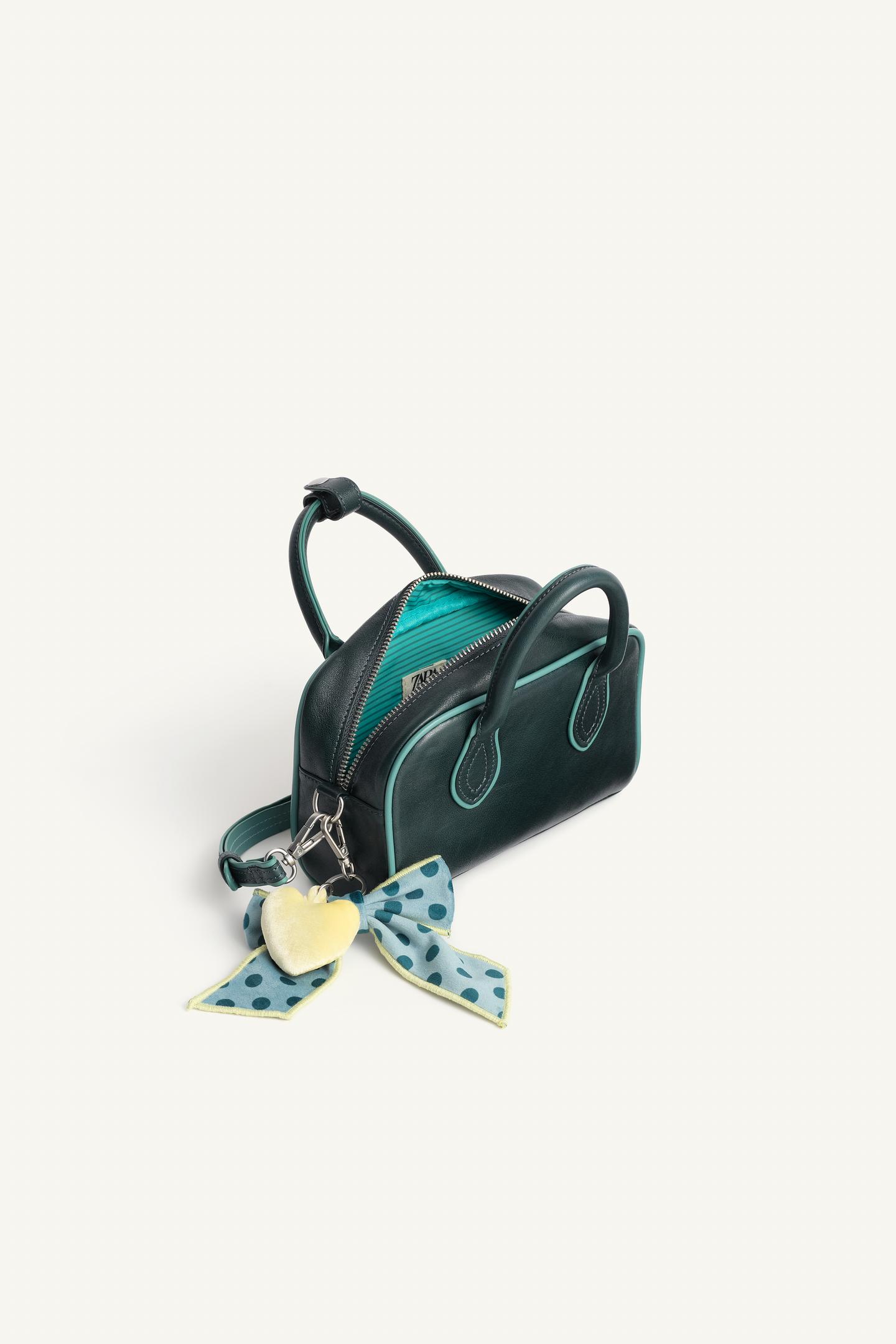 Детская сумка Zara Limited Edition Leather Charm, цвет: Зелёный — фото 6
