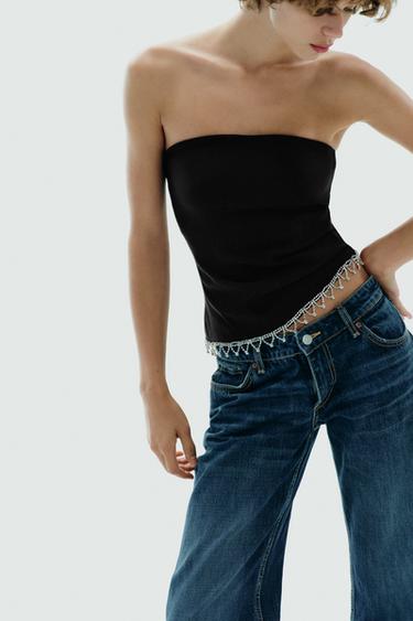 JEWEL STRAPLESS TOP - Black by Zara - Image 3