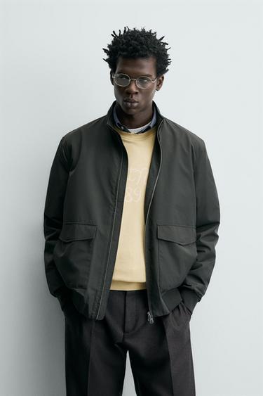 LIGHTWEIGHT WATER-REPELLENT JACKET - Dark khaki by Zara