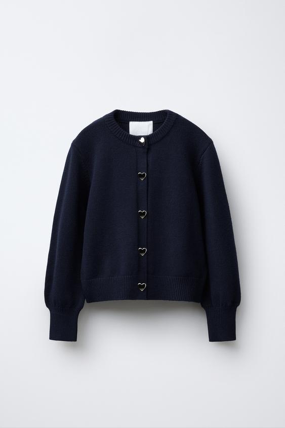 Zara Italia Cardigan Blu Zara CARDIGAN IN MAGLIA CON BOTTONI A