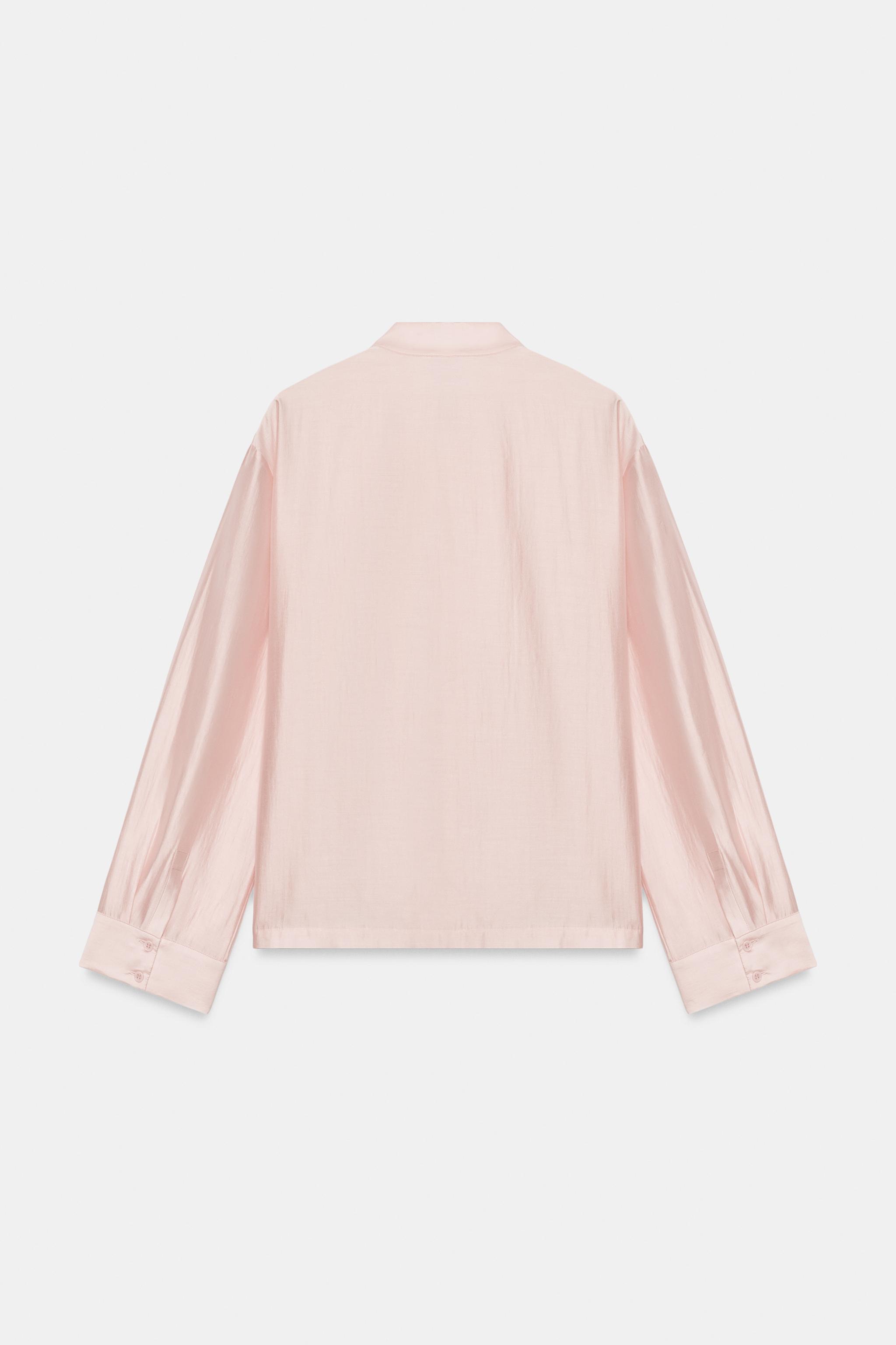 SATIN EFFECT FROG CLASP SHIRT ZW COLLECTION - White | ZARA United