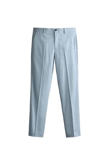 CALÇA TRAJE REGULAR FIT - Azul-celeste da Zara