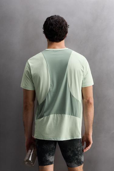 COLOUR BLOCK TECHNICAL T-SHIRT - Light blue by Zara - Image 2