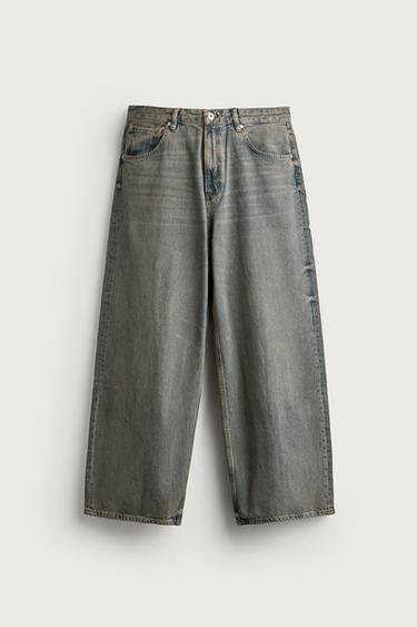 BAGGY FIT JEANS - Blue / Green by Zara