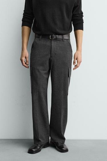 PANTALON CARGO STRAIGHT FIT CONFORT - Gris de Zara